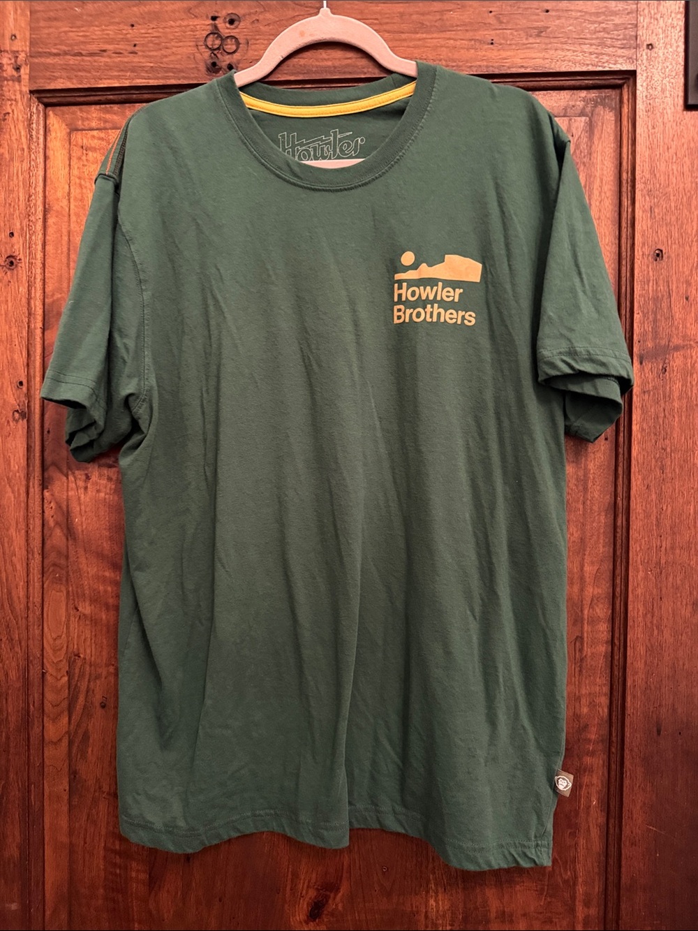 Howler Brothers Forest Green Tee with Mustard Logo